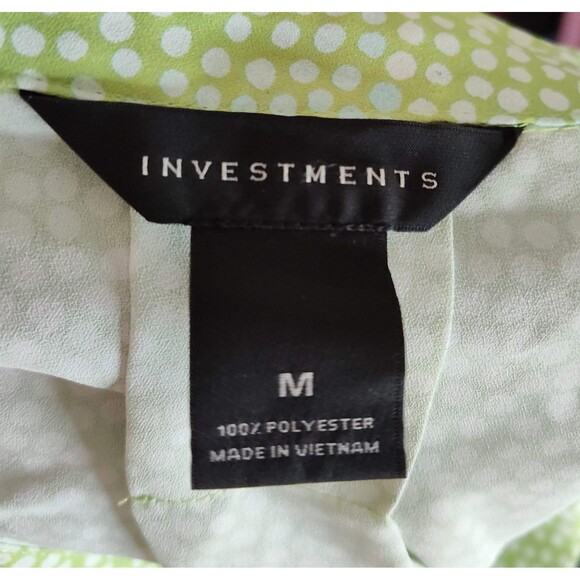 Investments Teal Green Ombre Long Sleeve Blouse - size M - Picture 2 of 2